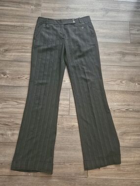 BCBGMaxAzria Dark Gray Pinstripe Straight Leg Pants